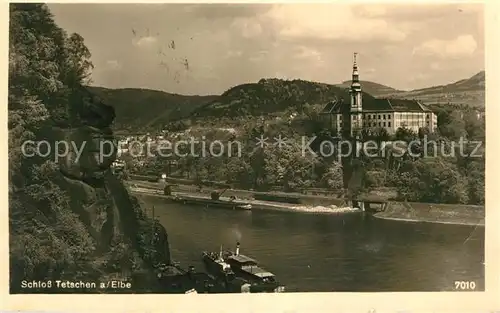 AK / Ansichtskarte Tetschen Elbepartie Tetschen