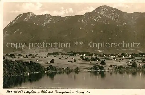 AK / Ansichtskarte Murnau_Staffelsee mit Herzogstand und Heimgarten Murnau_Staffelsee