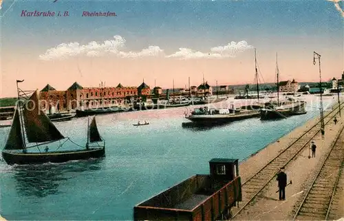 AK / Ansichtskarte Karlsruhe_Baden Rheinhafen Karlsruhe_Baden