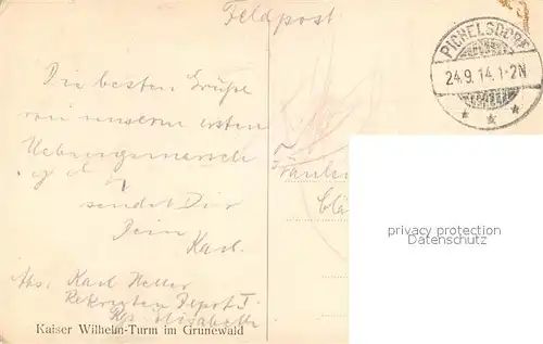 AK / Ansichtskarte Grunewald_Berlin Kaiser Wilhelm Turm Grunewald Berlin