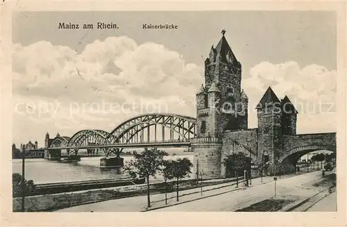 AK / Ansichtskarte Mainz_Rhein Kaiserbruecke Mainz Rhein