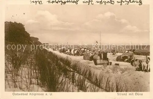 AK / Ansichtskarte Koelpinsee_Usedom Strand mit Duene Koelpinsee Usedom