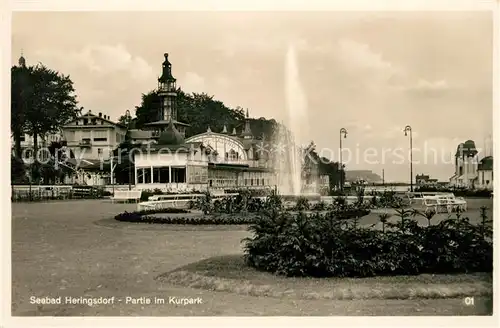 AK / Ansichtskarte Heringsdorf_Ostseebad_Usedom Partie im Kurpark Heringsdorf_Ostseebad