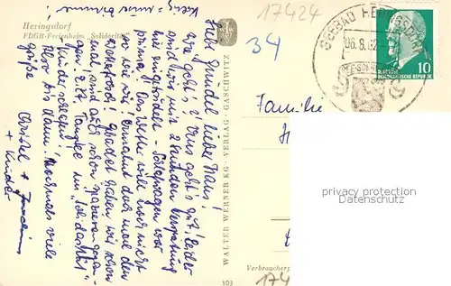 AK / Ansichtskarte Heringsdorf_Ostseebad_Usedom FDGB Ferienheim Solidaritaet Heringsdorf_Ostseebad