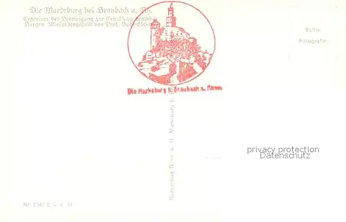 AK / Ansichtskarte Braubach_Rhein Die Marksburg Braubach Rhein