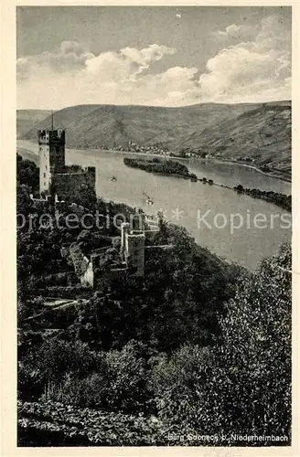AK / Ansichtskarte Niederheimbach_Bingen Burg Sooneck Rheinpartie Niederheimbach Bingen