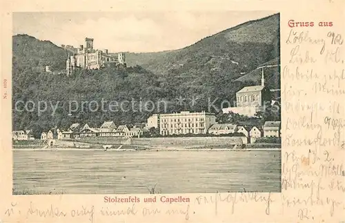 AK / Ansichtskarte Stolzenfels mit Capellen und Schloss Stolzenfels
