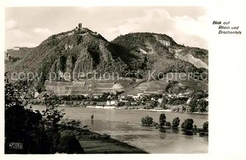 AK / Ansichtskarte Koenigswinter Blick auf Rhein und Drachenfels Koenigswinter