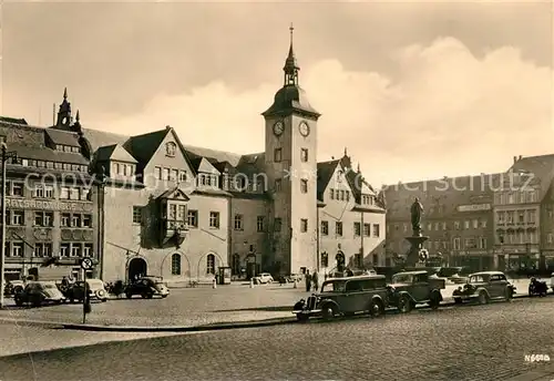 AK / Ansichtskarte Freiberg_Sachsen Obermarkt mit Rathaus Denkmal Otto des Reichen Freiberg Sachsen