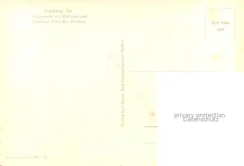 AK / Ansichtskarte Freiberg_Sachsen Obermarkt mit Rathaus Denkmal Otto des Reichen Freiberg Sachsen