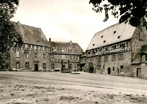 AK / Ansichtskarte Schiffenberg_Giessen Ausflugsgaststaette Historische Gebaeude 12. Jhdt. Fachwerk Schiffenberg Giessen