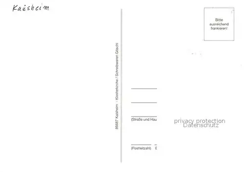 AK / Ansichtskarte Kaisheim Ortsansicht mit Kirche Blick ueber die Felder Kaisheim