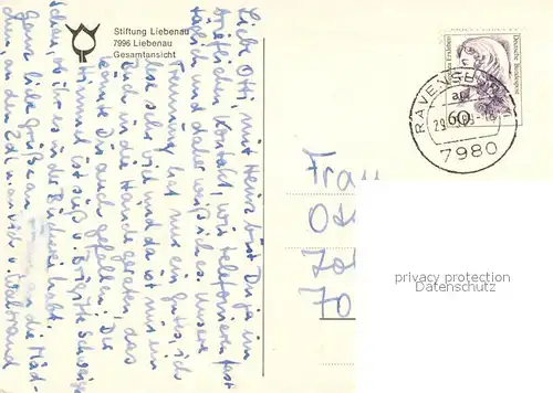 AK / Ansichtskarte Liebenau_Meckenbeuren Stiftung Liebenau Gesamtansicht Liebenau Meckenbeuren