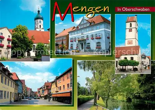 AK / Ansichtskarte Mengen_Wuerttemberg Ortsmotive mit Kirche Innenstadt Rathaus Parkanlagen Promenade Mengen Wuerttemberg