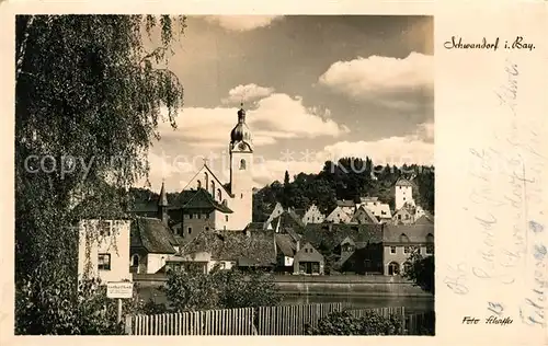 AK / Ansichtskarte Schwandorf Ortsansicht mit Kirche Schwandorf