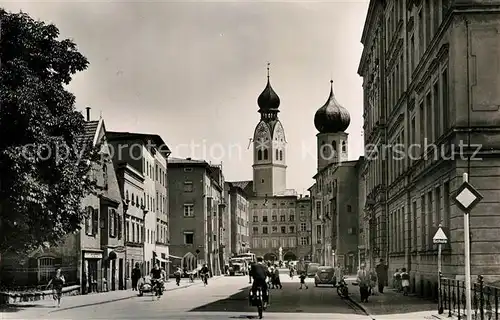 AK / Ansichtskarte Rosenheim_Bayern Heilig Geist Strasse Kirche Rosenheim Bayern