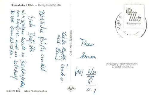 AK / Ansichtskarte Rosenheim_Bayern Heilig Geist Strasse Kirche Rosenheim Bayern