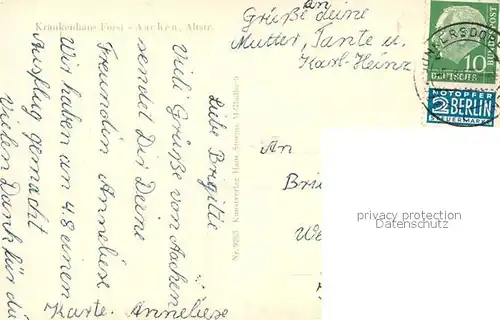 AK / Ansichtskarte Forst_Aachen Krankenhaus Forst_Aachen