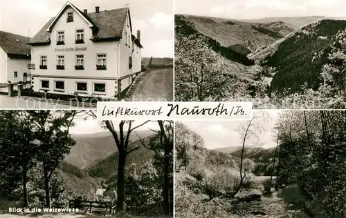 AK / Ansichtskarte Nauroth_Heidenrod Gaststaette Pension Schoene Aussicht Landschaftspanorama Weizewiese Nauroth Heidenrod