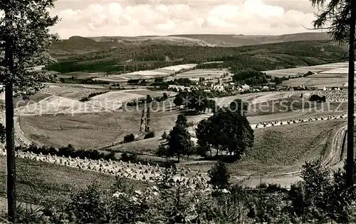 AK / Ansichtskarte Eckweisbach Landschaftspanorama Blick nach Buchschirmkueppel Serie Schoenes Deutschland Die Rhoen Eckweisbach
