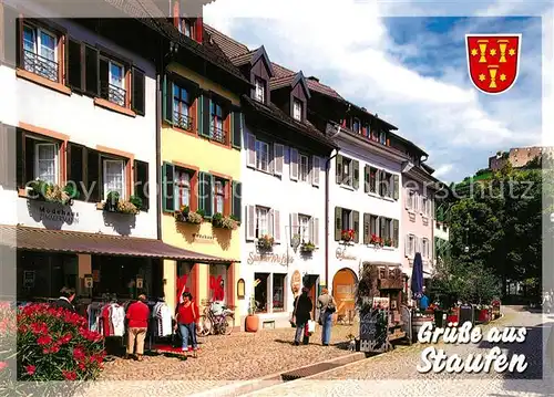 AK / Ansichtskarte Staufen_Breisgau Fauststadt Altstadt Blick zur Burg Staufen Breisgau