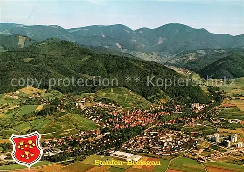 AK / Ansichtskarte Staufen_Breisgau Schwarzwald Fliegeraufnahme Staufen Breisgau