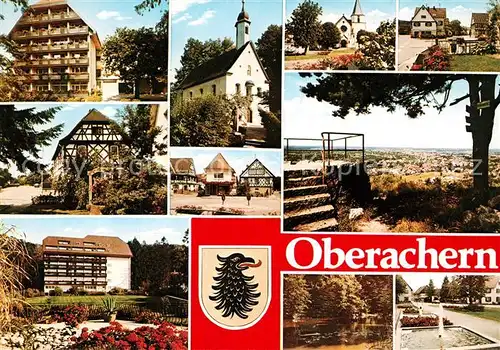 AK / Ansichtskarte Oberachern Teilansichten Fachwerkhaus Kirche Parkanlagen Aussichtspunkt Oberachern