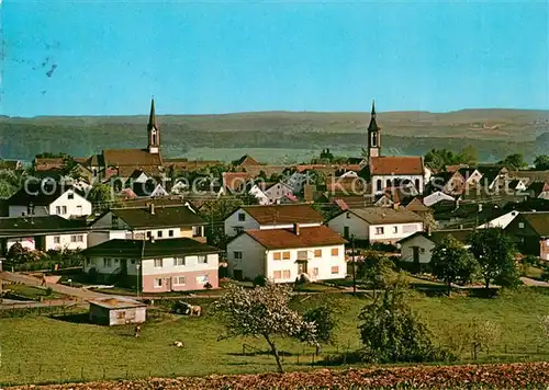 AK / Ansichtskarte Neunkirchen_Baden Ortsansicht mit Kirchen Neunkirchen_Baden