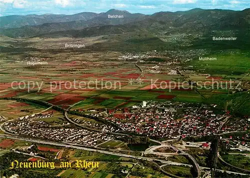 AK / Ansichtskarte Neuenburg_Rhein Markgraefler Land Schwarzwald Fliegeraufnahme Neuenburg Rhein