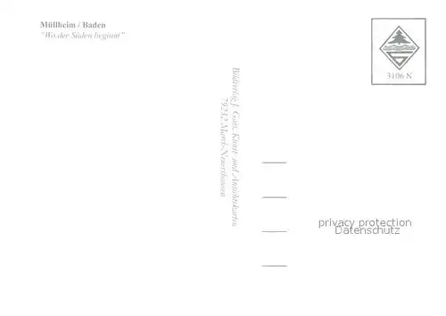 AK / Ansichtskarte Muellheim_Baden Marktplatz Skulpturen Plastiken Brunnen Hauptstrasse Wappen Muellheim_Baden