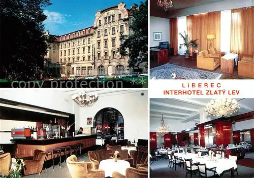 AK / Ansichtskarte Liberec Interhotel Zlaty lev Restaurant Bar Liberec