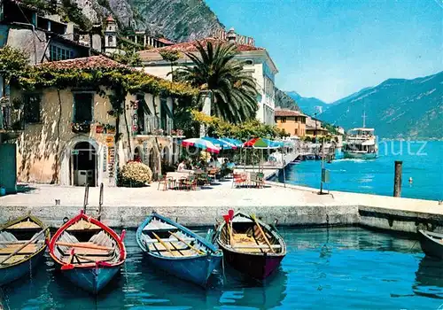 AK / Ansichtskarte Limone_sul_Garda Il porto Hafen Gardasee Restaurant Limone_sul_Garda