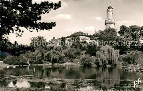 AK / Ansichtskarte Bad_Homburg Schloss mit Teich Bad_Homburg