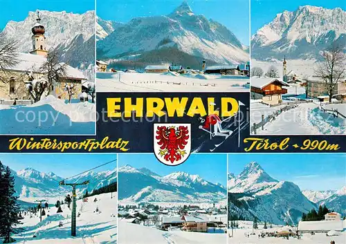 AK / Ansichtskarte Ehrwald_Tirol Kirche Winterlandschaften Ehrwald Tirol