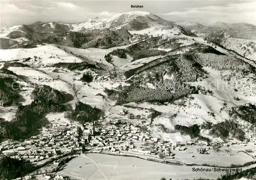 AK / Ansichtskarte Schoenau_Schwarzwald Fliegeraufnahme Winterlandschaft Schoenau Schwarzwald