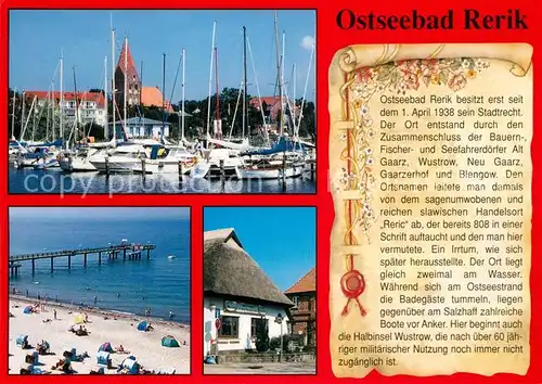 AK / Ansichtskarte Rerik_Ostseebad Hafen Strand Chronik Rerik_Ostseebad