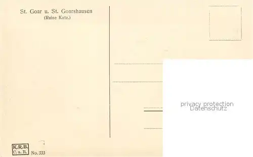 AK / Ansichtskarte St_Goar mit St Goarshausen und Ruine Katz St_Goar