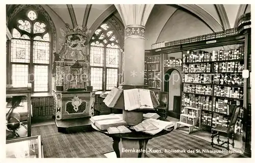 AK / Ansichtskarte Bernkastel Kues Bibliothek des St Nikolaus Hospitals Bernkastel Kues