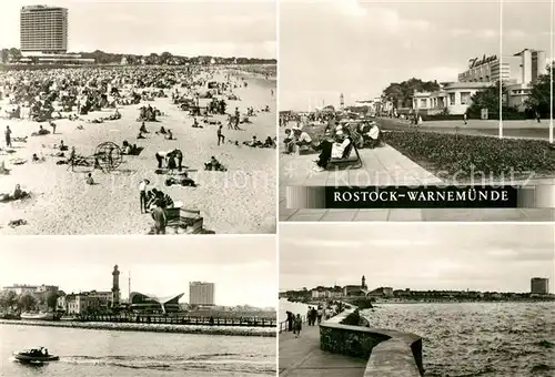 AK / Ansichtskarte Rostock Warnemuende Strand Hotel Neptun Kurhaus Hafeneinfahrt Mole Rostock Warnemuende