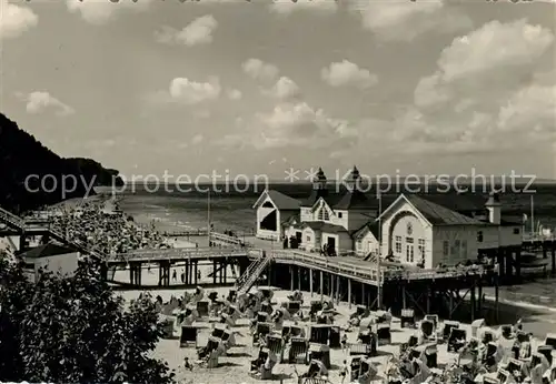 AK / Ansichtskarte Sellin_Ruegen Strand Seebruecke Sellin Ruegen