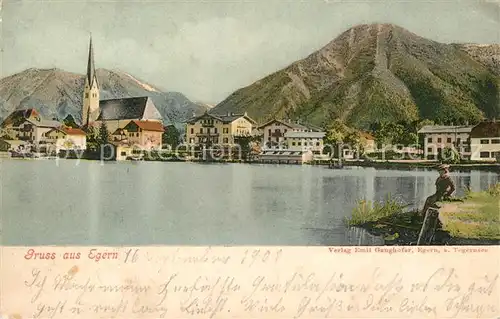 AK / Ansichtskarte Egern_Tegernsee Panorama Kirche  Egern Tegernsee