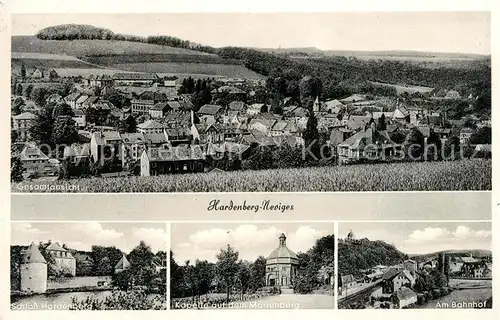 AK / Ansichtskarte Hardenberg_Neviges Panorama Schloss Hardenberg Kapelle Bahnhof Hardenberg Neviges