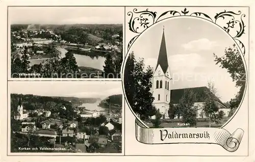 AK / Ansichtskarte Valdemarsvik Panorama Kyrkan  Valdemarsvik