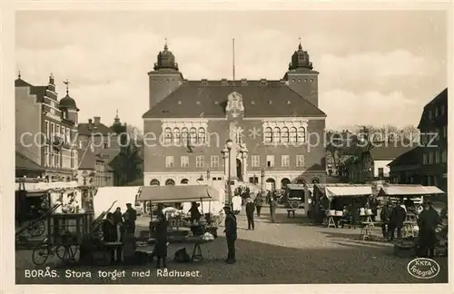 AK / Ansichtskarte Boras Stora torget med Radhuset Boras