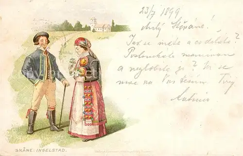 AK / Ansichtskarte Skane Brudpar Skane