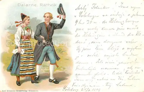 AK / Ansichtskarte Raettvik Trachtenpaar Raettvik