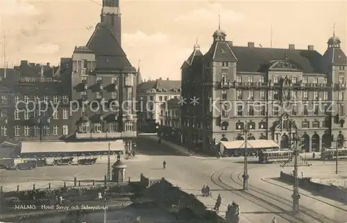 AK / Ansichtskarte Malmoe Hotell Savoy och Skanepalatset Malmoe