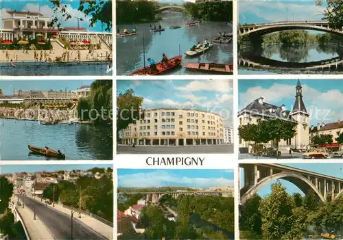 AK / Ansichtskarte Champigny sur Marne Bruecke Partie am Fluss Champigny sur Marne