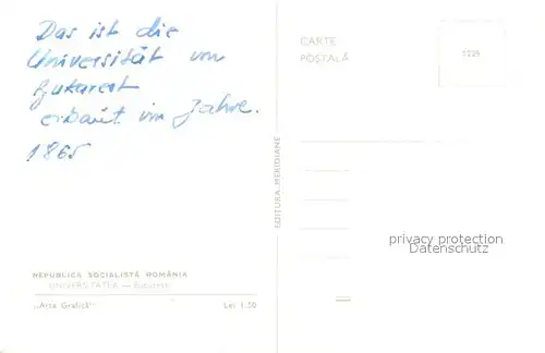 AK / Ansichtskarte Bukarest Universitaet Bukarest