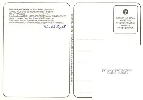 AK / Ansichtskarte Hofern Pension Panorama Hofern